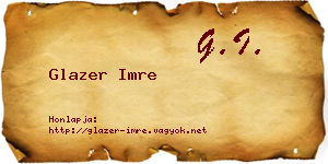 Glazer Imre névjegykártya